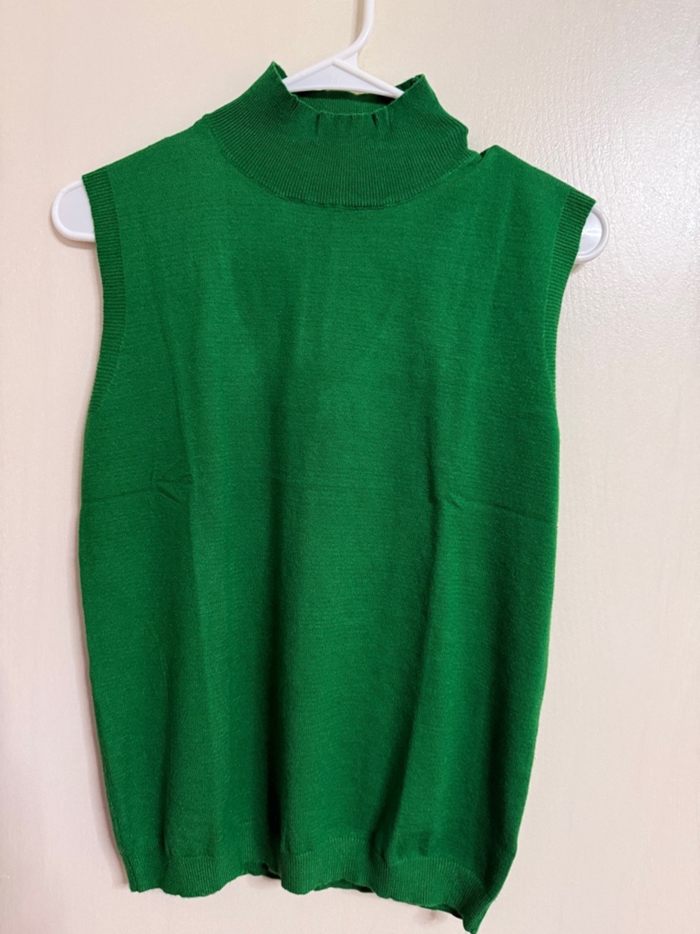 Green Sleeveless Mock Neck Knit Tunic